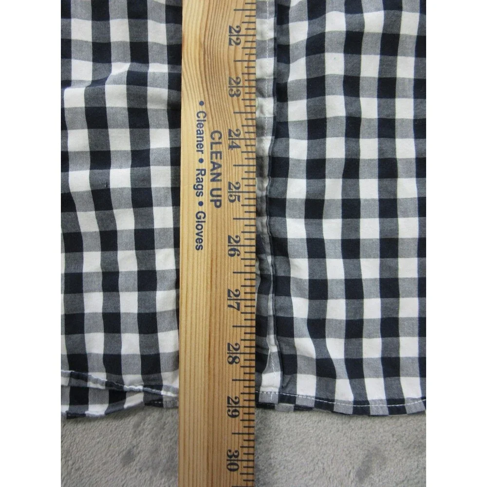 J.CREW Shirt Men’s Sz. XL Quality Woven Buttoned Up Long Sleeve Plaid Black